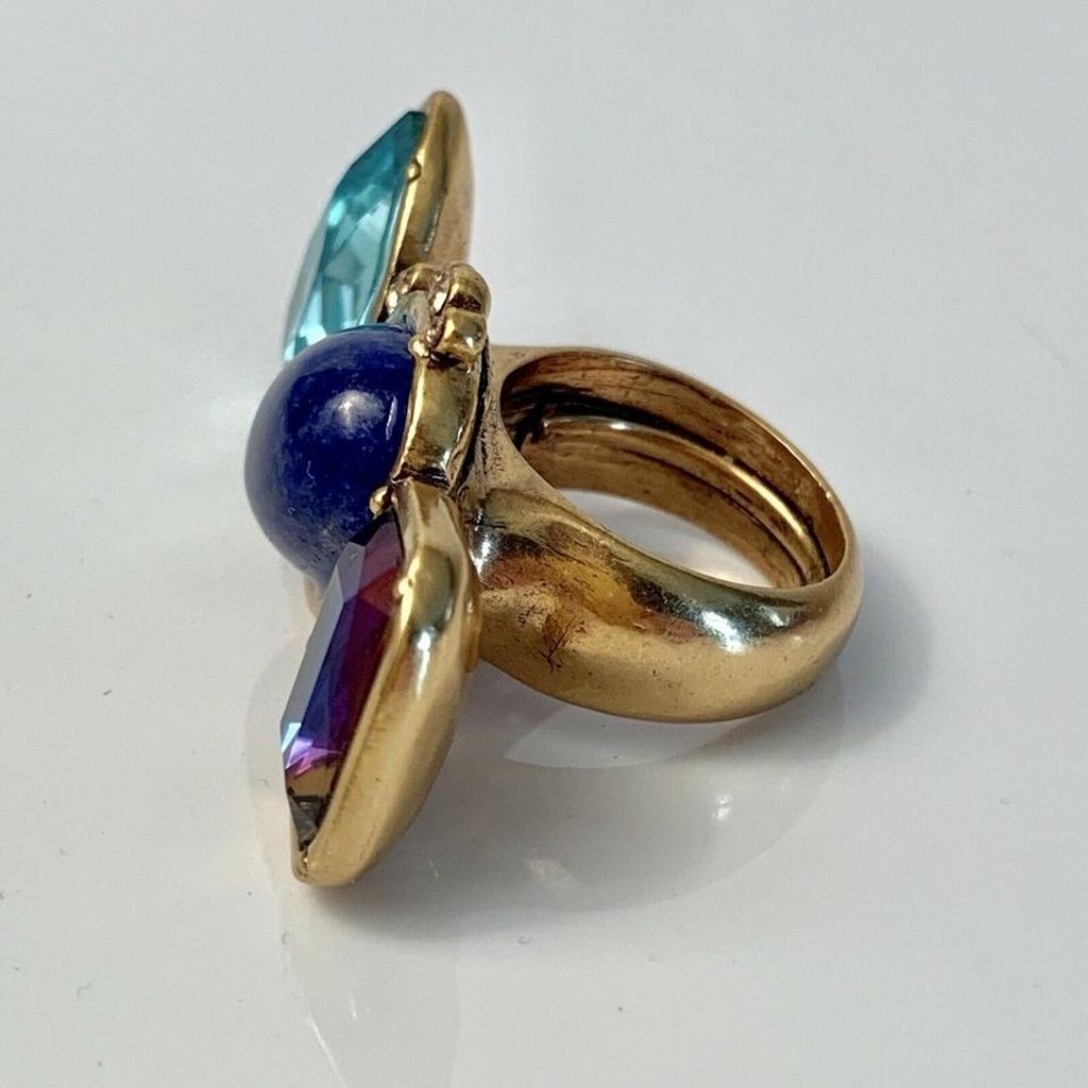 Oscar de la Renta 3-Crystal Ring Adjustable - Picture 3 of 10